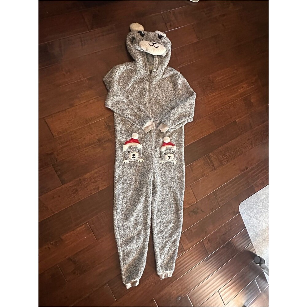 Women’s Men's Kids Pajama Onesie Christmas Bear Size S